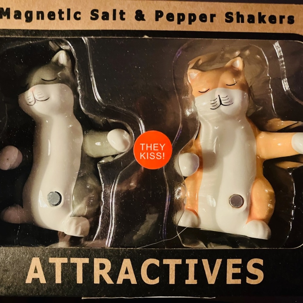 Magnetic Hugging Cat Salt & Pepper Shakers Set
